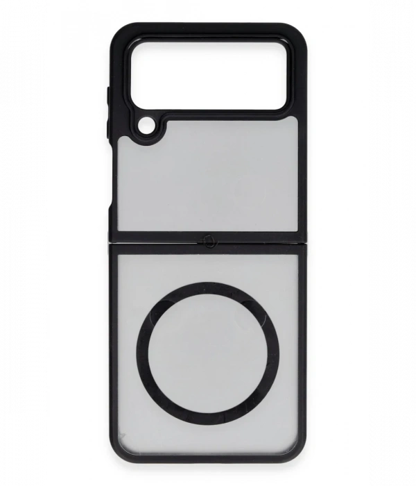 Newface Samsung Galaxy Z Flip 4 Kılıf Blur Fold Magsafe Kapak - Mat Siyah