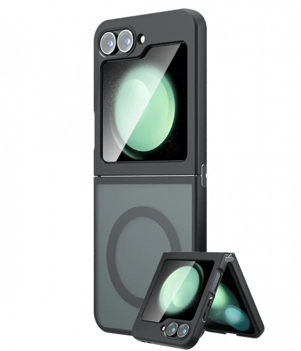 Newface Samsung Galaxy Z Flip 5 Kılıf Blur Fold Magsafe Kapak - Mat Siyah