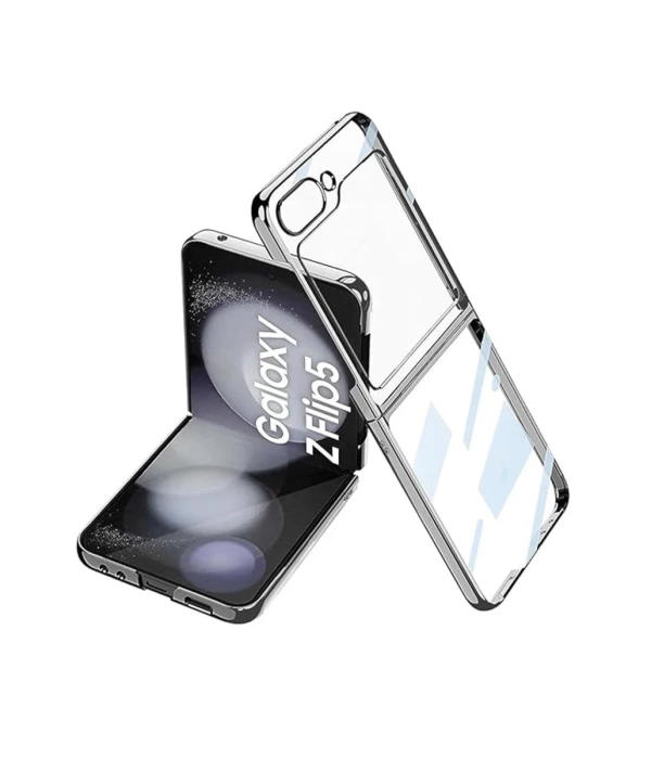 Newface Samsung Galaxy Z Flip 5 Kılıf Fold Element Kapak - Gümüş