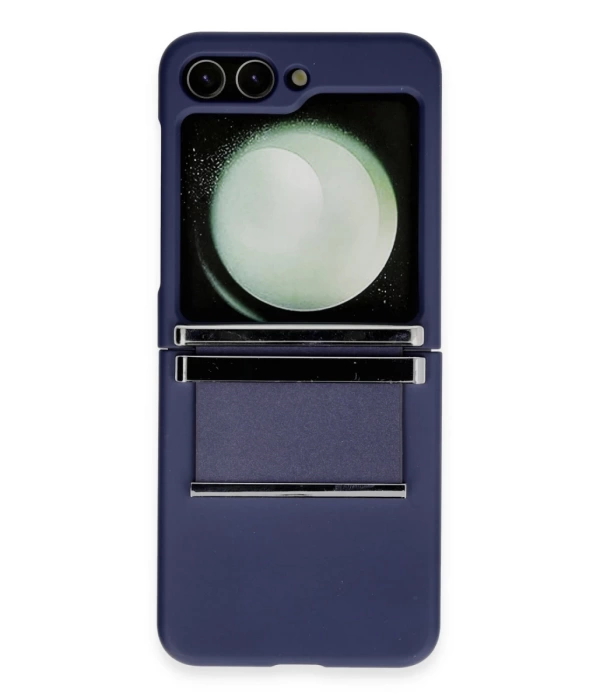 Newface Samsung Galaxy Z Flip 6 Kılıf Belt Flip Kapak - Lacivert