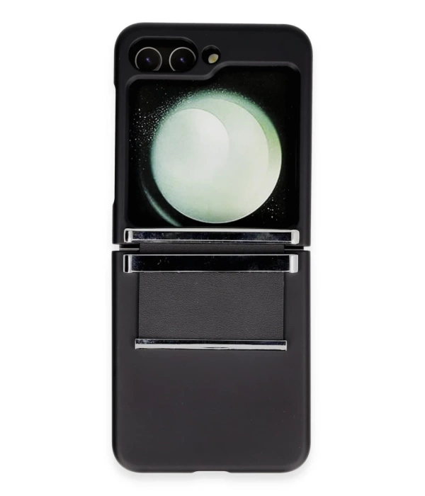 Newface Samsung Galaxy Z Flip 6 Kılıf Belt Flip Kapak - Siyah