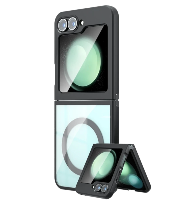 Newface Samsung Galaxy Z Flip 6 Kılıf Blur Fold Magsafe Kapak - Siyah