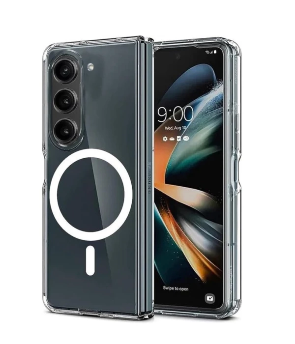 Newface Samsung Galaxy Z Fold 6 Kılıf Magneticsafe Şeffaf Silikon - Şeffaf