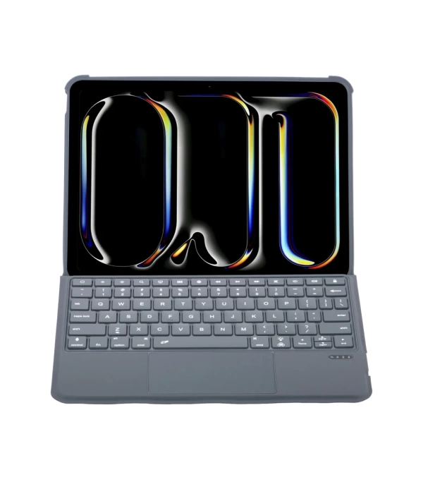 Newface T5510D iPad Pro 13 (2024) Kılıf Palermo Ledli Klavyeli Standlı Tablet Kılıfı - Siyah
