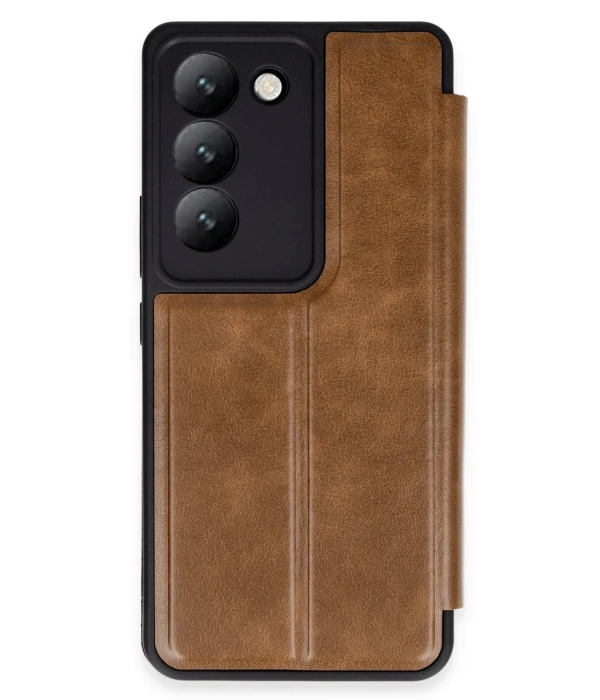 Newface Vivo V30 Lite 4G Kılıf Flip Cover - Taba