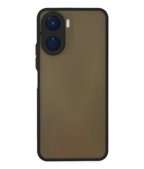 Newface Vivo Y16 Kılıf Montreal Silikon Kapak - Siyah