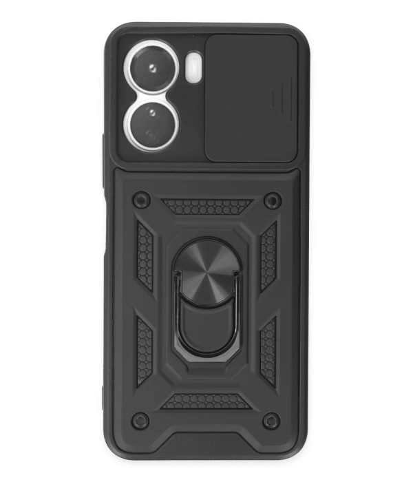 Newface Vivo Y16 Kılıf Pars Lens Yüzüklü Silikon