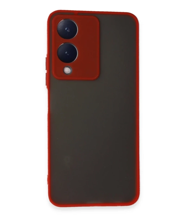 Newface Vivo Y17S Kılıf Montreal Silikon Kapak - Kırmızı
