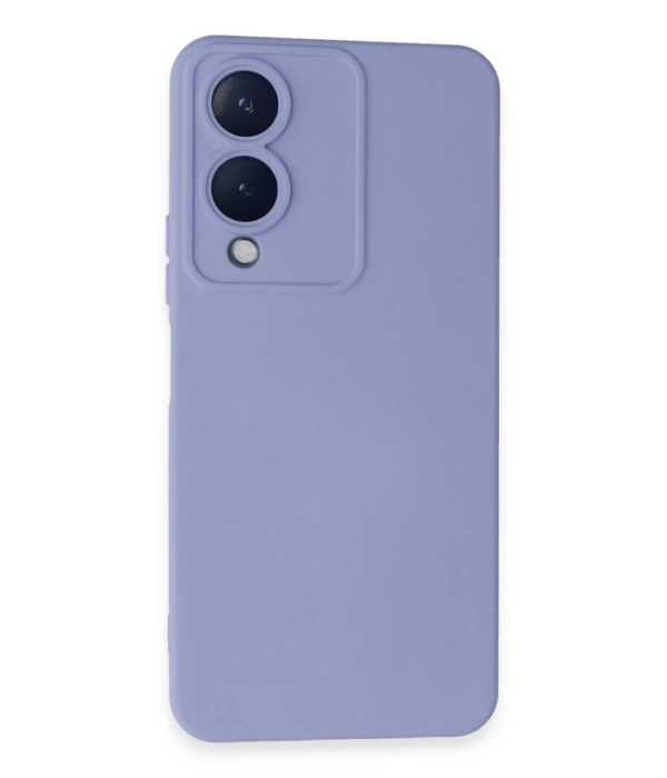 Newface Vivo Y17S Kılıf Nano içi Kadife Silikon - Lila