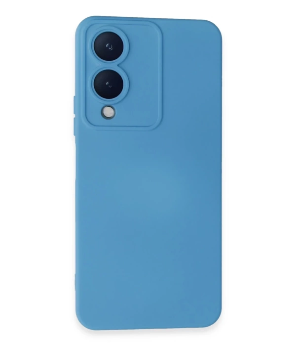 Newface Vivo Y17S Kılıf Nano içi Kadife Silikon - Mavi