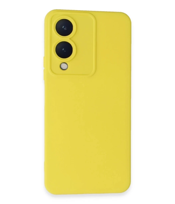 Newface Vivo Y17S Kılıf Nano içi Kadife Silikon - Sarı