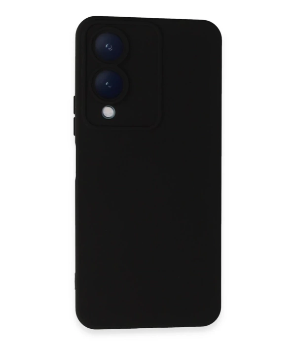 Newface Vivo Y17S Kılıf Nano içi Kadife Silikon - Siyah