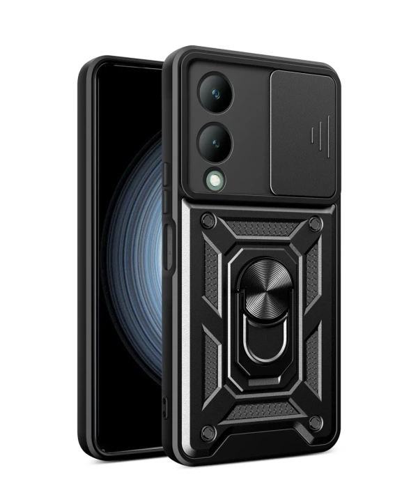 Newface Vivo Y17S Kılıf Pars Lens Yüzüklü Silikon