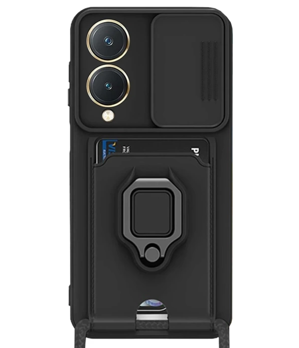 Newface Vivo Y17S Kılıf Zuma Kartvizitli Yüzüklü Silikon