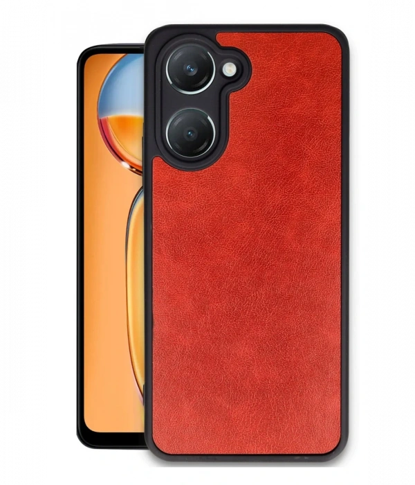 Newface Vivo Y18 Kılıf Aras Deri Kapak - Kırmızı