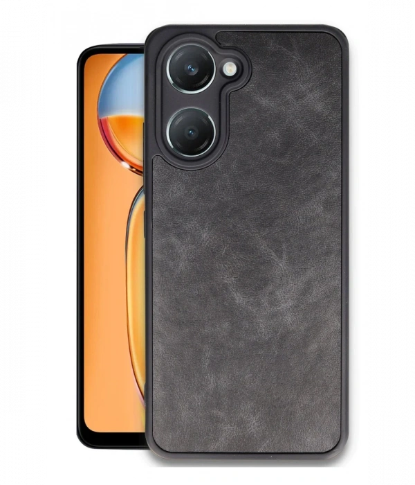 Newface Vivo Y18 Kılıf Aras Deri Kapak - Siyah