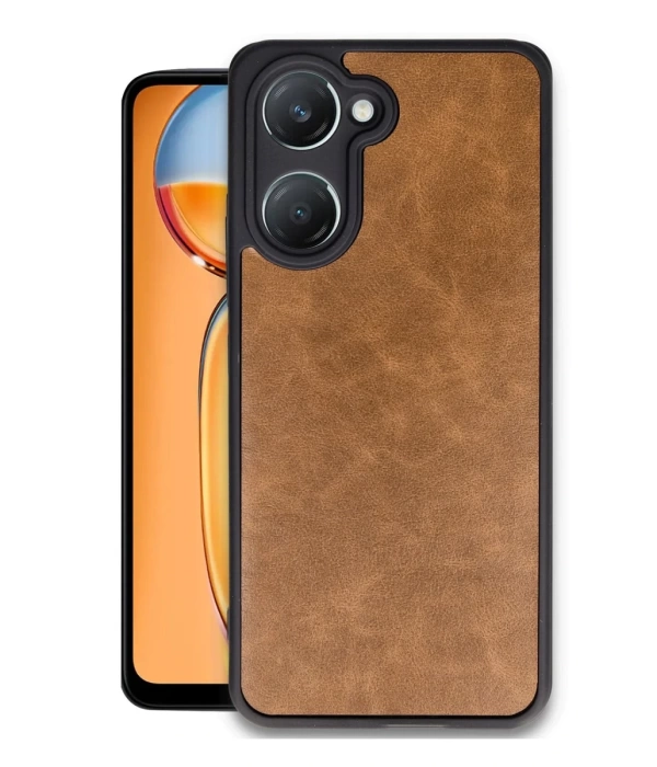 Newface Vivo Y18 Kılıf Aras Deri Kapak - Taba