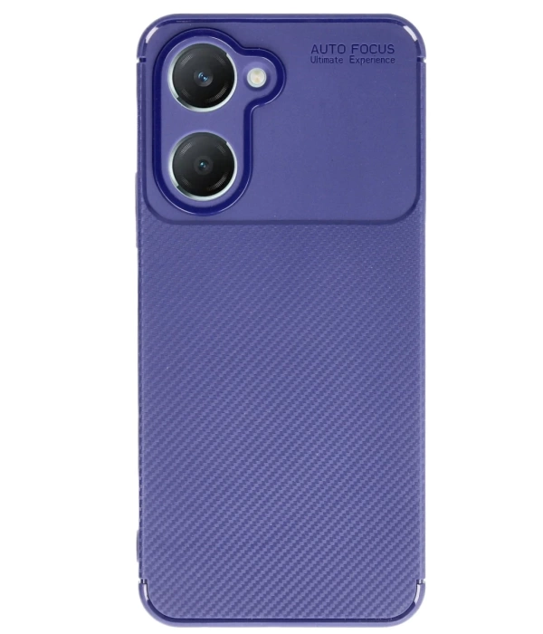 Newface Vivo Y18 Kılıf Auto Focus Karbon Kapak - Lacivert