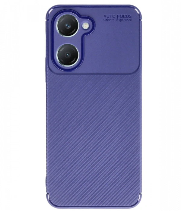 Newface Vivo Y18 Kılıf Auto Focus Karbon Kapak - Lacivert