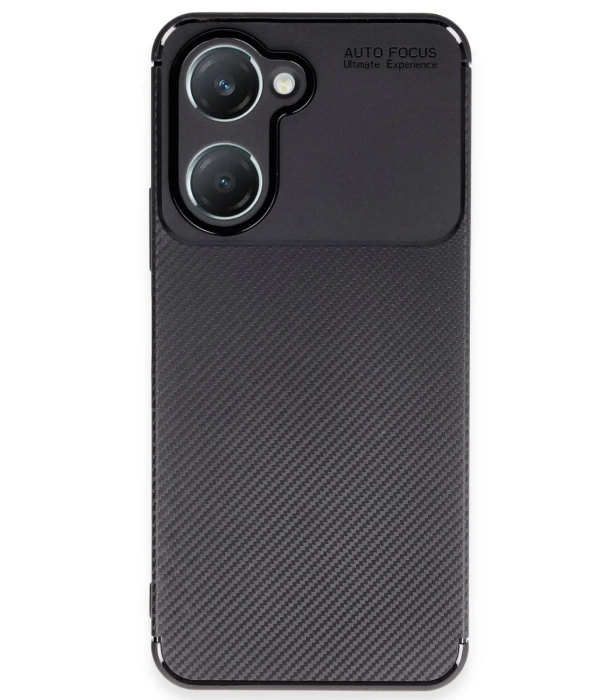 Newface Vivo Y18 Kılıf Auto Focus Karbon Kapak - Siyah