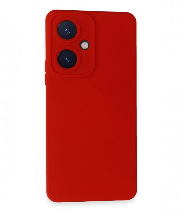 Newface Vivo Y27 Kılıf Nano içi Kadife Silikon - Kırmızı