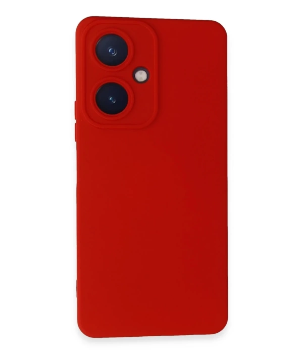 Newface Vivo Y27 Kılıf Nano içi Kadife Silikon - Kırmızı