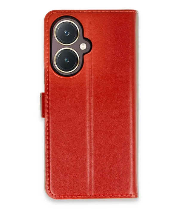 Newface Vivo Y27 Kılıf Trend S Plus Kapaklı Kılıf - Kırmızı