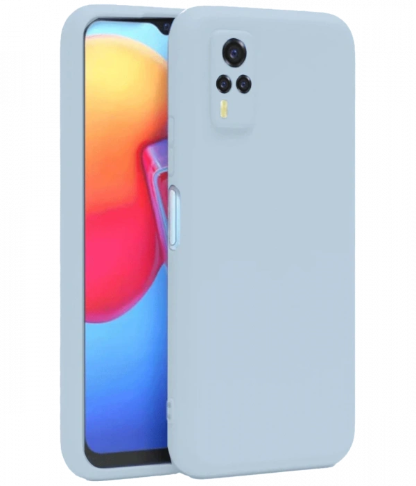 Newface Vivo Y53S Kılıf Nano içi Kadife Silikon - Buz Mavi