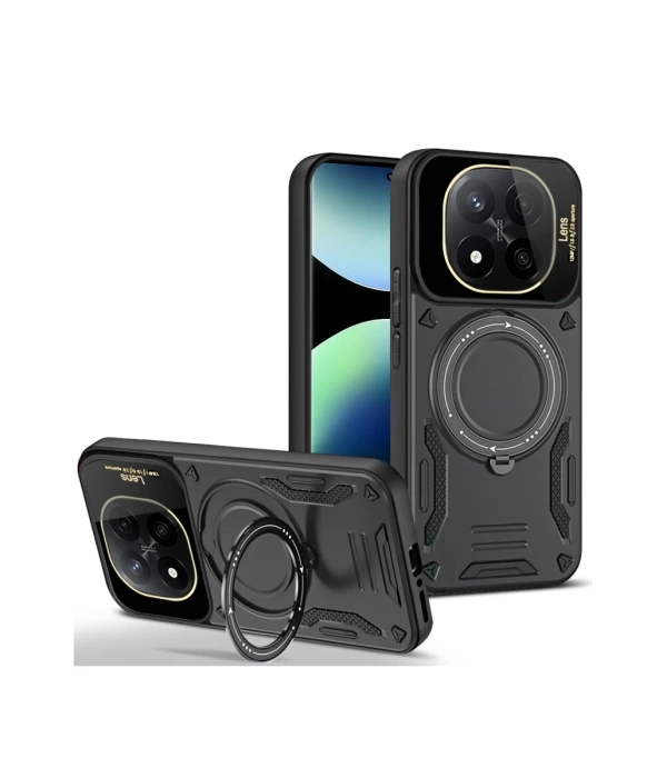 Newface Xiaomi 14T Pro Kılıf Joy Lens Standlı Kapak - Siyah