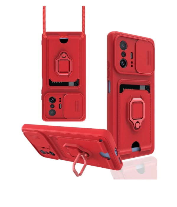 Newface Xiaomi Mi 11T Pro Kılıf Zuma Kartvizitli Yüzüklü Silikon