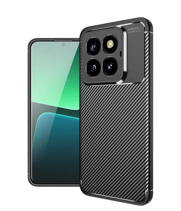 Newface Xiaomi Mi 14T Pro Kılıf Auto Focus Karbon Kapak - Siyah