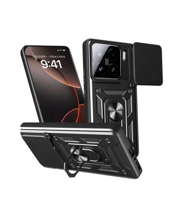 Newface Xiaomi Mi 15 Kılıf Pars Lens Yüzüklü Silikon