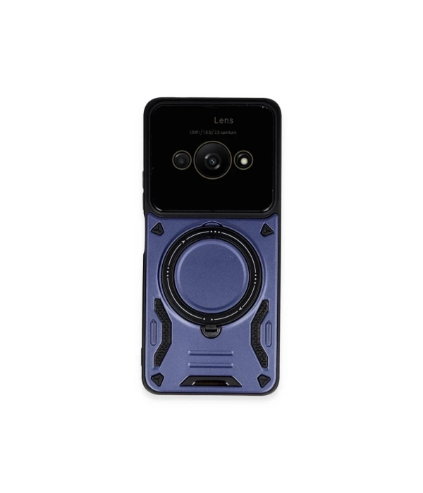 Newface Xiaomi Poco C61 Kılıf Joy Lens Standlı Kapak - Lacivert