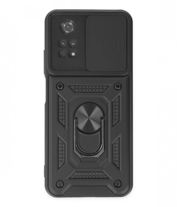Newface Xiaomi Poco M4 Pro 4G Kılıf Pars Lens Yüzüklü Silikon