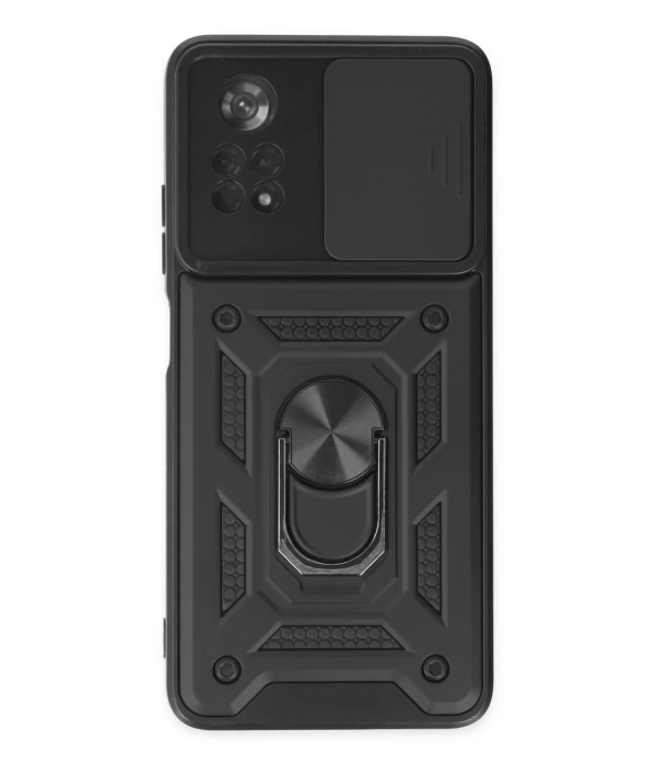 Newface Xiaomi Poco X4 Pro 5G Kılıf Pars Lens Yüzüklü Silikon