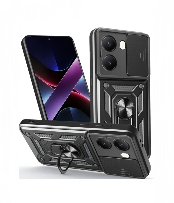 Xiaomi Poco X7 Pro Kılıf Pars Lens Yüzüklü Silikon