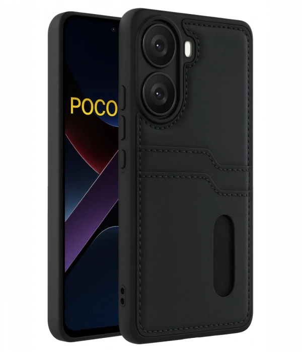 Xiaomi Poco X7 Pro Kılıf Sara Kartvizitli Deri Kılıf