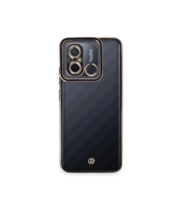 Newface Xiaomi Redmi 12C Kılıf Liva Lens Silikon - Siyah