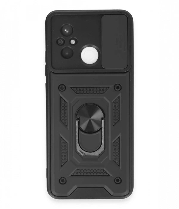 Newface Xiaomi Redmi 12C Kılıf Pars Lens Yüzüklü Silikon