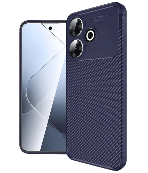 Newface Xiaomi Redmi 13 4G Kılıf Auto Focus Karbon Kapak - Lacivert