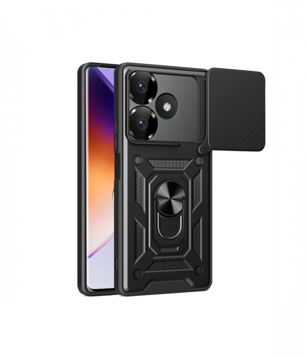 Newface Xiaomi Redmi 13 4G Kılıf Pars Lens Yüzüklü Silikon