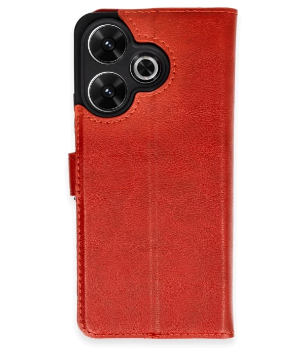 Newface Xiaomi Redmi 13 4G Kılıf Trend S Plus Kapaklı Kılıf - Kırmızı