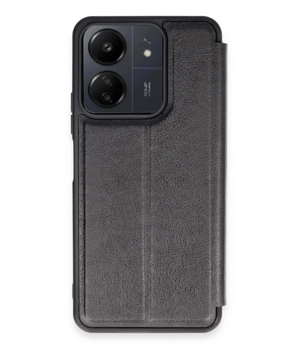 Newface Xiaomi Redmi 13C Kılıf Flip Cover - Siyah
