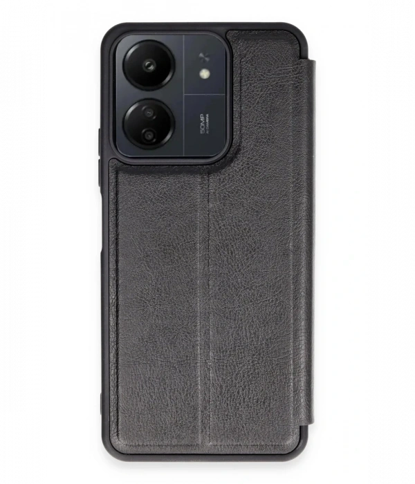 Newface Xiaomi Redmi 13C Kılıf Flip Cover - Siyah
