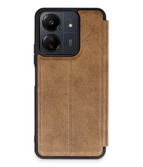 Newface Xiaomi Redmi 13C Kılıf Flip Cover - Taba
