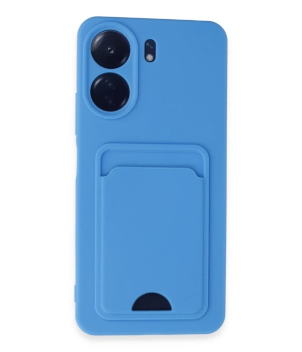 Newface Xiaomi Redmi 13C Kılıf Kelvin Kartvizitli Silikon - Mavi