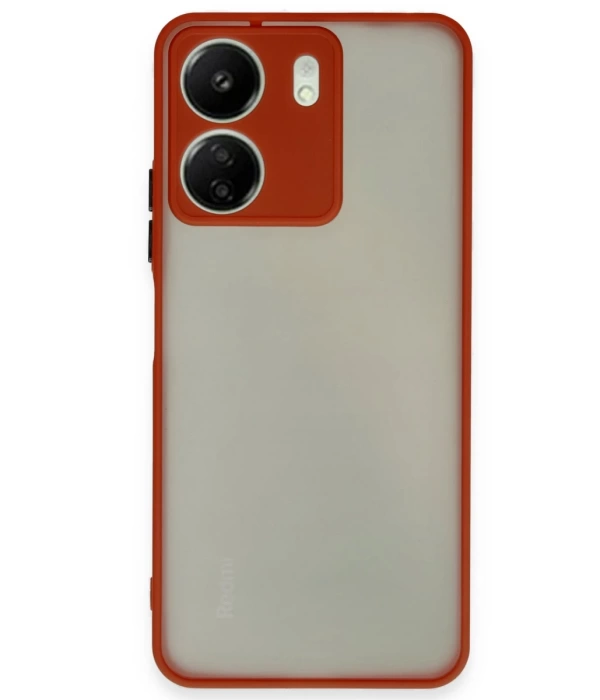 Newface Xiaomi Redmi 13C Kılıf Montreal Silikon Kapak - Kırmızı