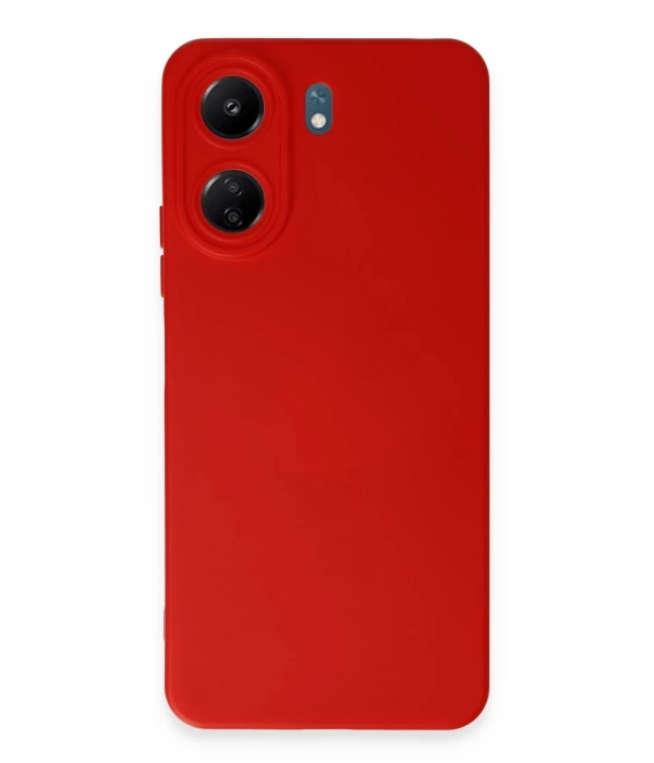 Newface Xiaomi Redmi 13C Kılıf Nano içi Kadife Silikon - Kırmızı