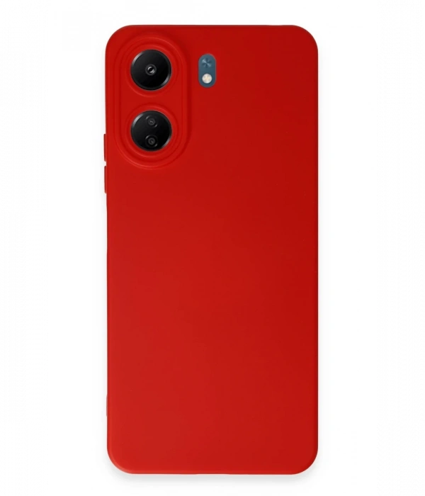 Newface Xiaomi Redmi 13C Kılıf Nano içi Kadife Silikon - Kırmızı