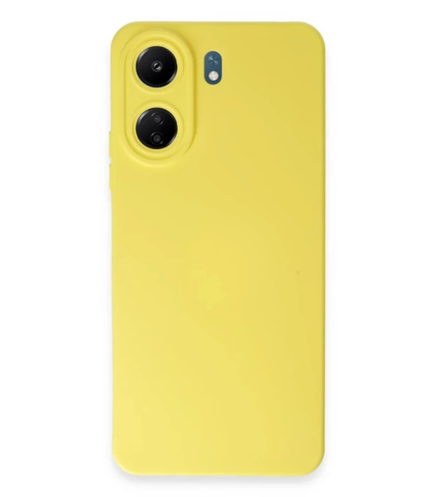 Newface Xiaomi Redmi 13C Kılıf Nano içi Kadife Silikon - Sarı